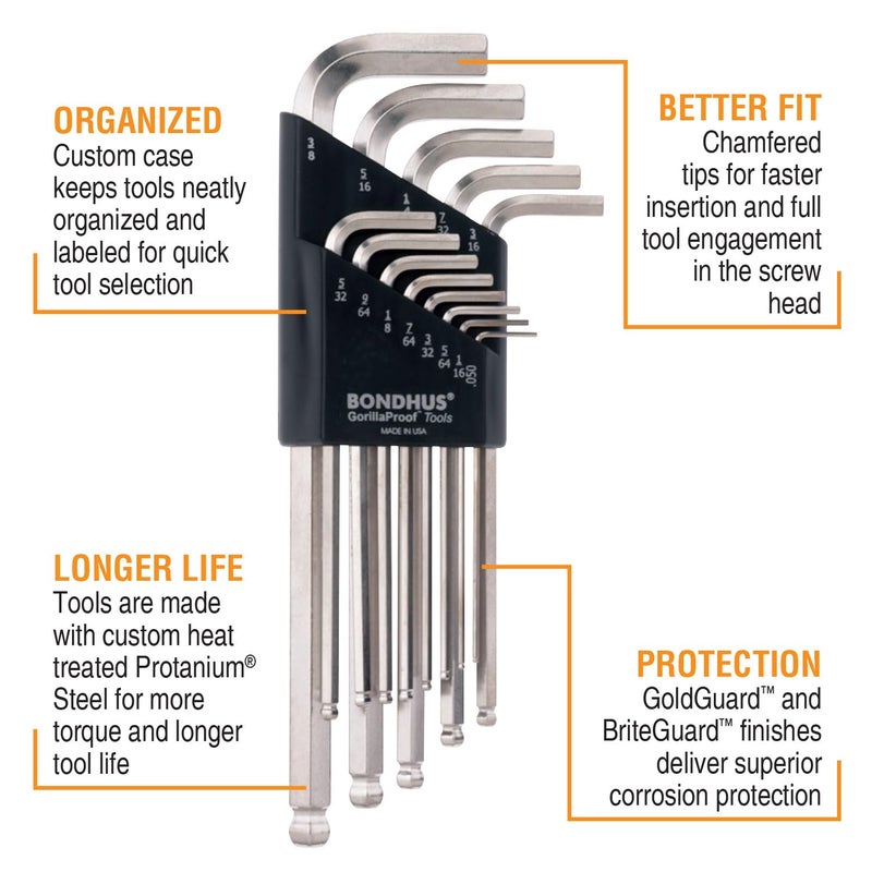 Bondhus 20399 Ball End L-Wrench DoublePK w/BriteGuard & GoldGuard Finish - Image 2